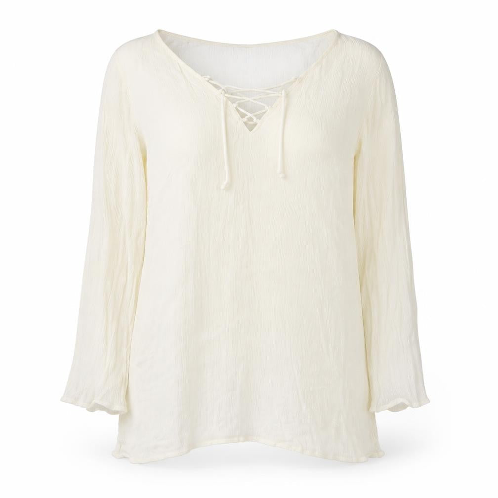 Simply Be Womens Ivory Viscose Basic Blouse Size 18 Round Neck