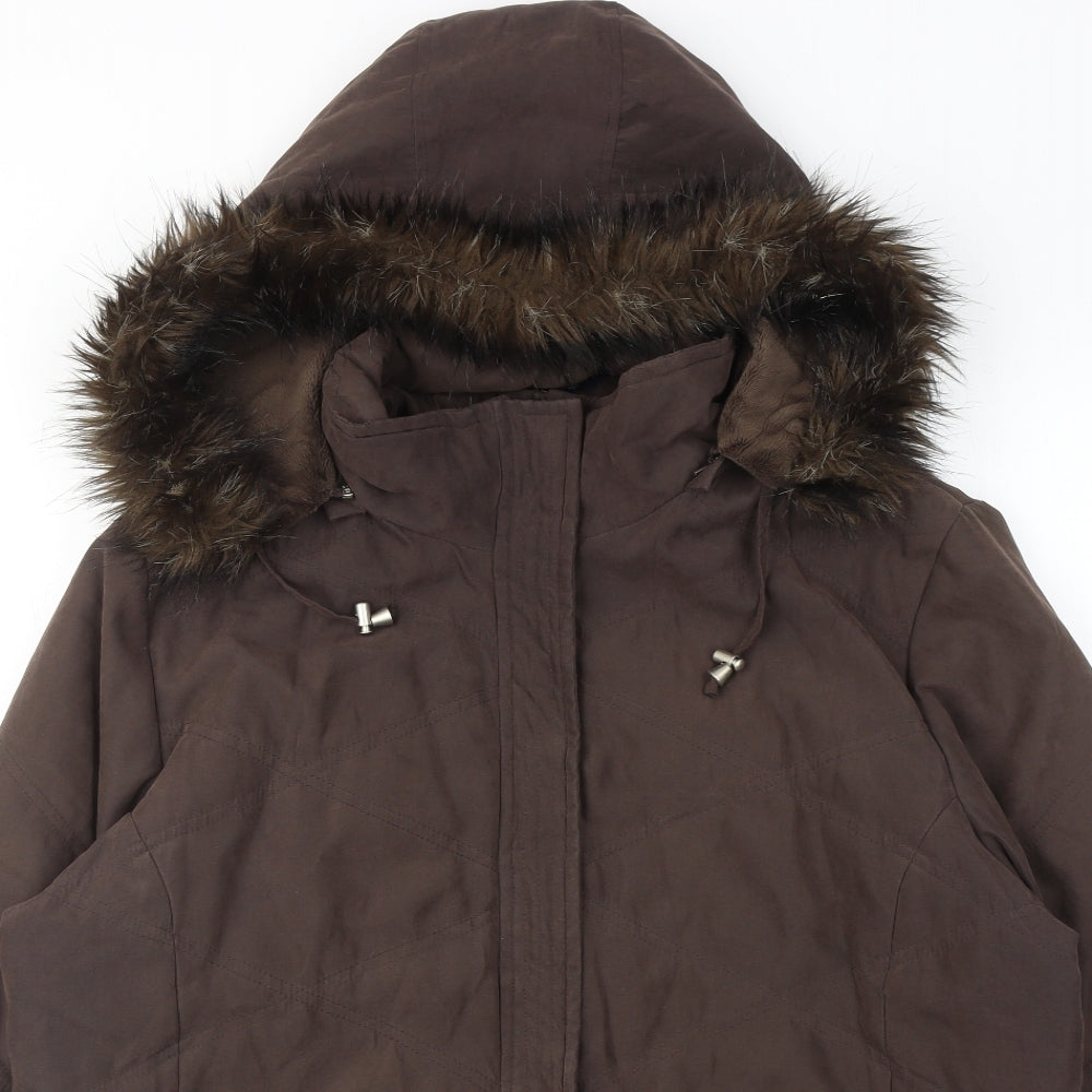 Casual Club Womens Brown Jacket Size 18 Zip