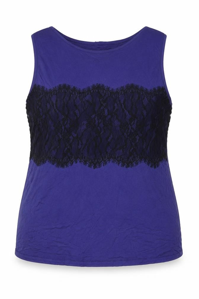 Dorothy Perkins Womens Purple Viscose Basic Tank Size 16 Round Neck - Lace Details