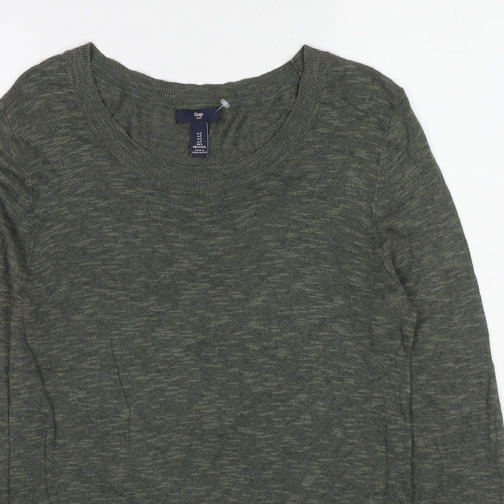 Gap Womens Green Round Neck Polyester Pullover Jumper Size S