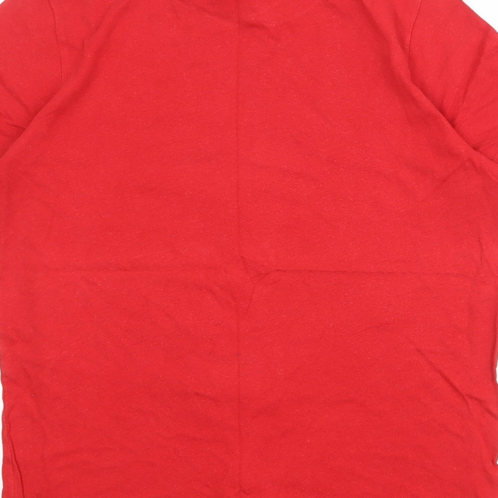 Hollister Womens Red Cotton Basic T-Shirt Size S Crew Neck