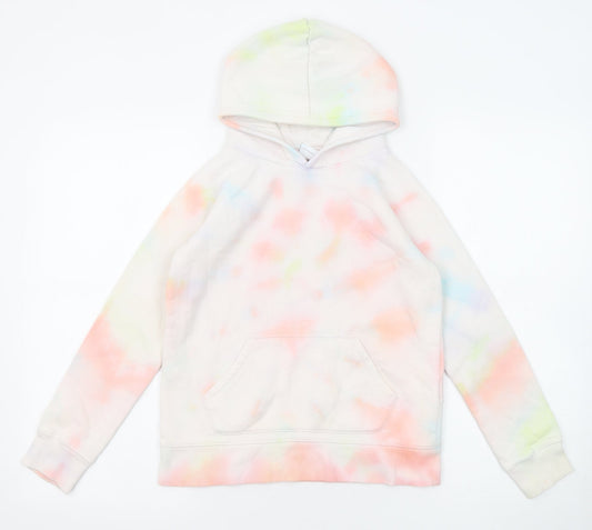 Amazon Girls Multicoloured Geometric Cotton Pullover Hoodie Size 9 Years Pullover