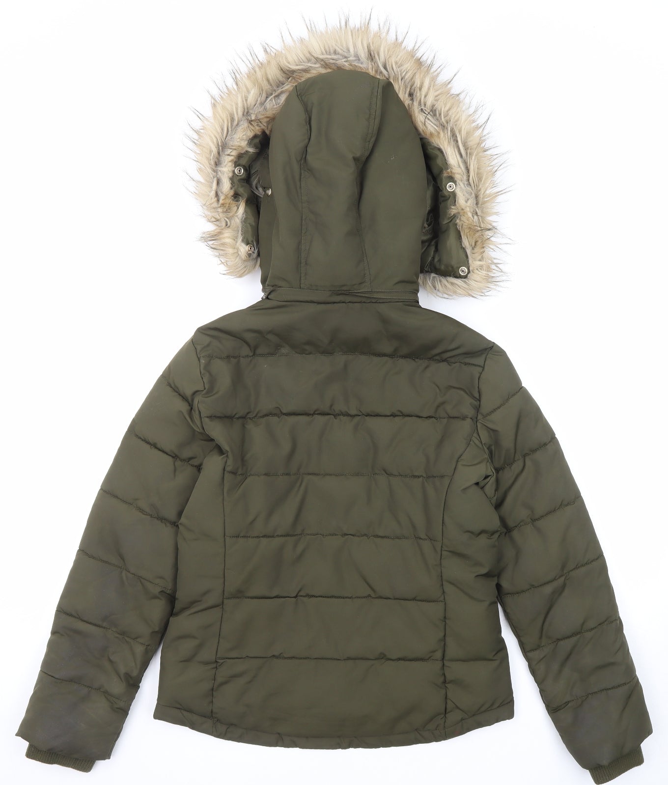 Topshop Womens Green Puffer Jacket Jacket Size 6 Zip