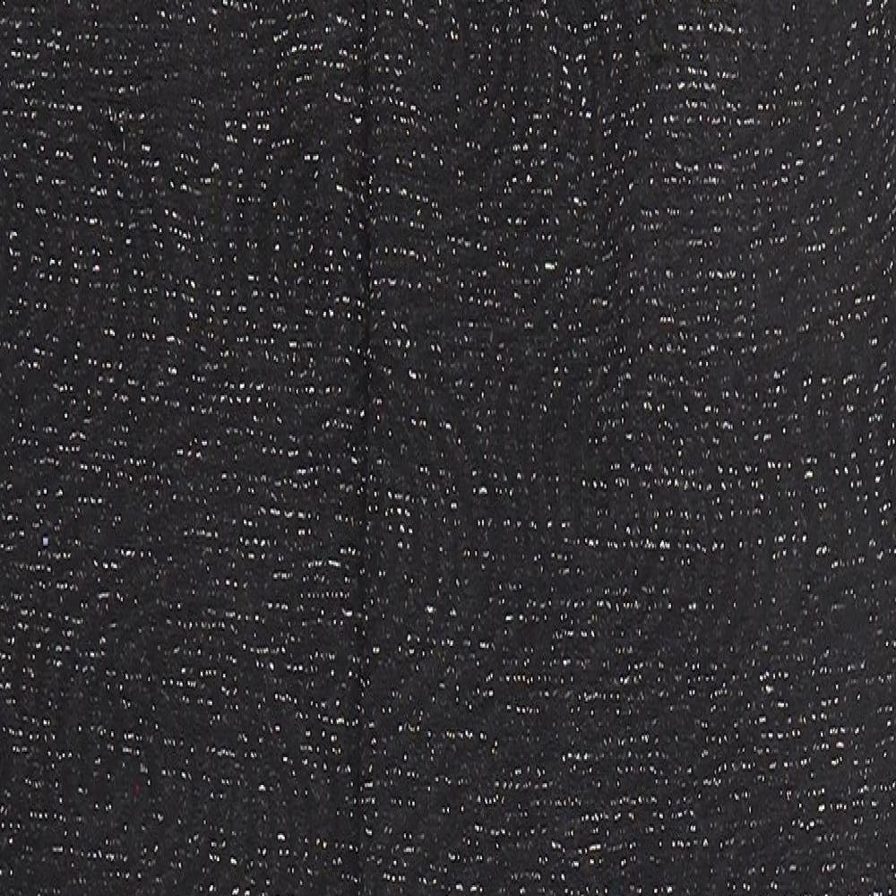 H&M Womens Black Geometric Polyester Carrot Trousers Size S Regular