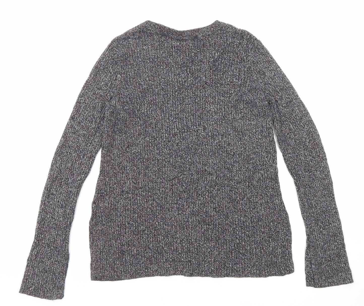 H&M Womens Black Round Neck Cotton Pullover Jumper Size 14