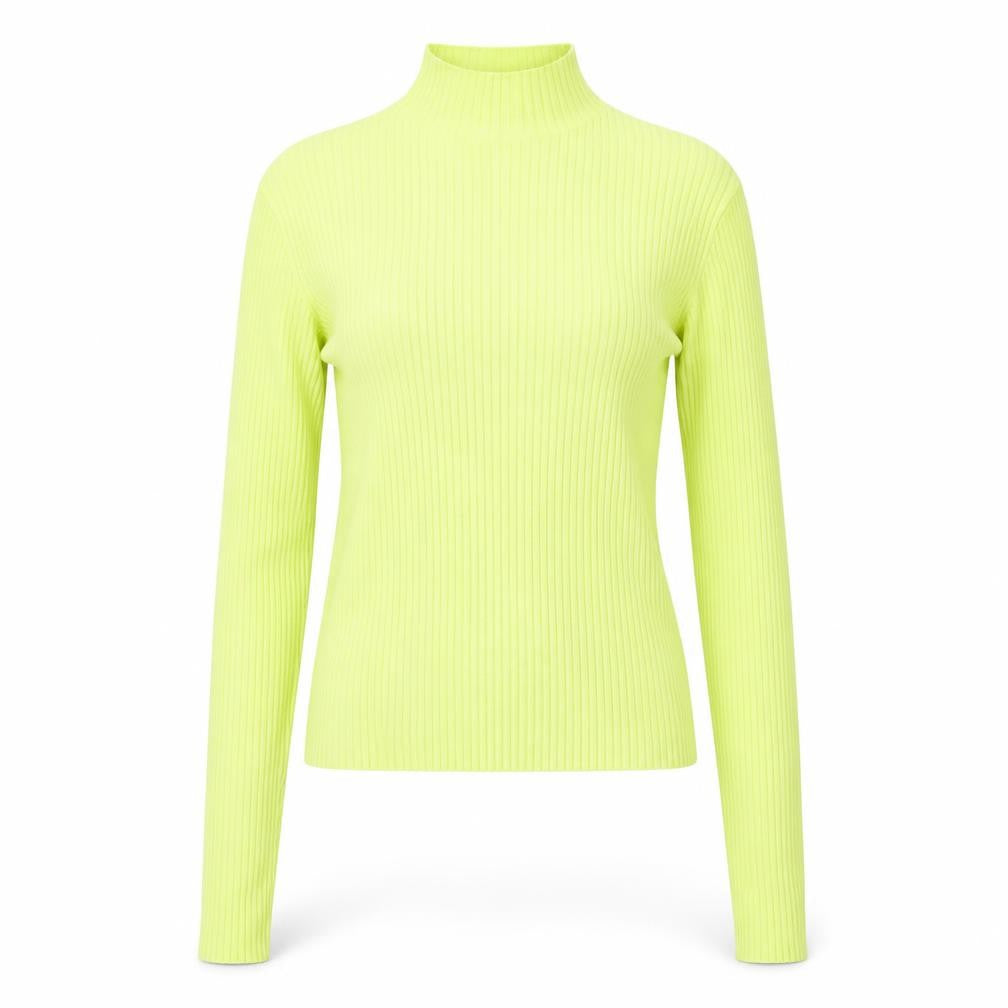 Bershka Womens Yellow Mock Neck Viscose Pullover Jumper Size S