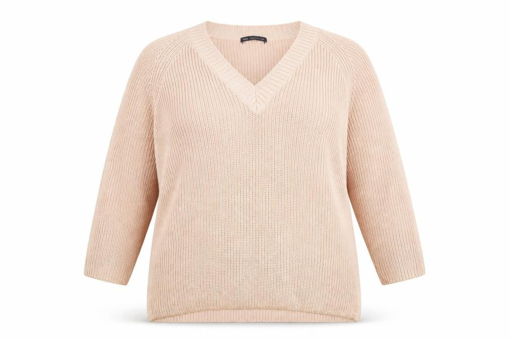 Marks and Spencer Womens Orange V-Neck Acrylic Pullover Jumper Size 20