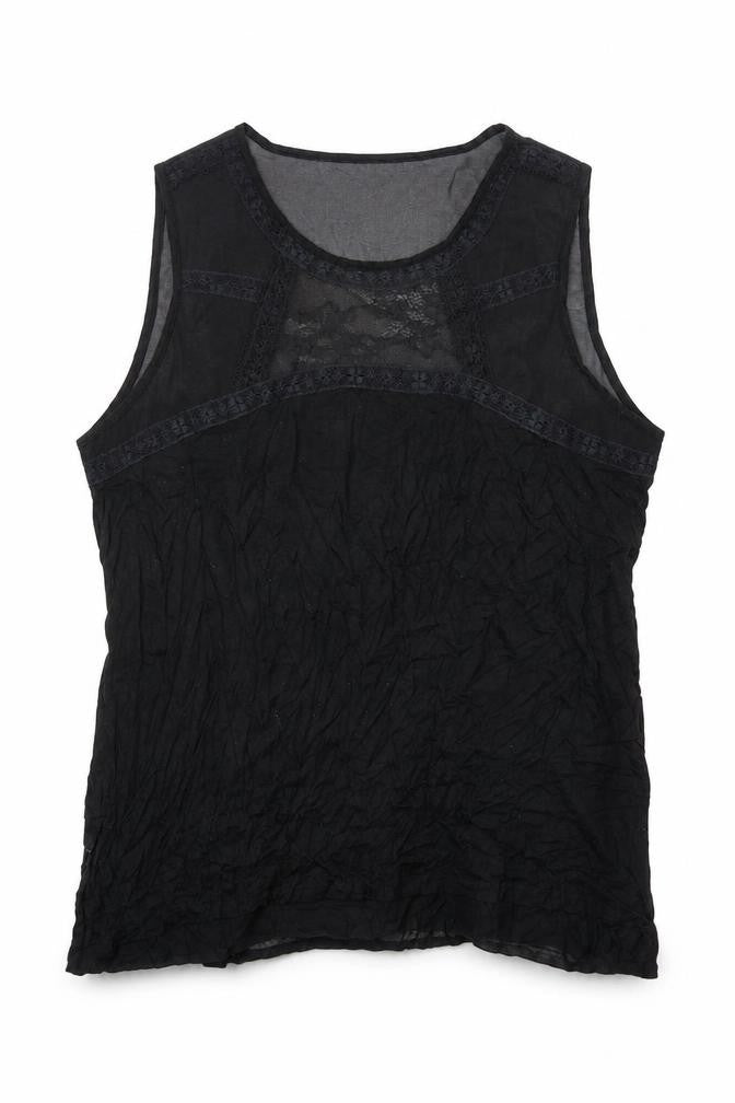 H&M Womens Black Polyester Basic Tank Size L Round Neck