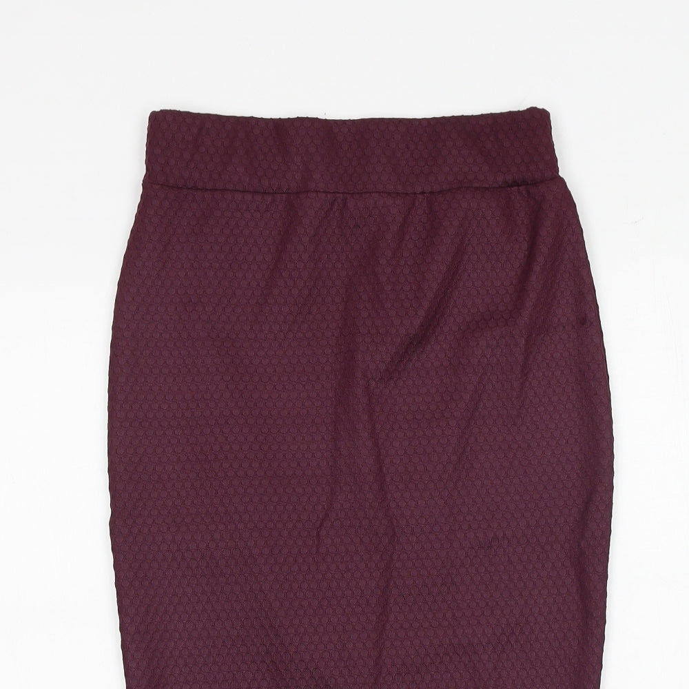 River Island Womens Purple Geometric Polyester Straight & Pencil Skirt Size 6