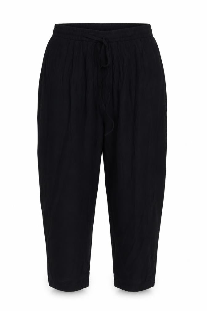 PRETTYLITTLETHING Womens Black Viscose Trousers Size 8 Regular Tie