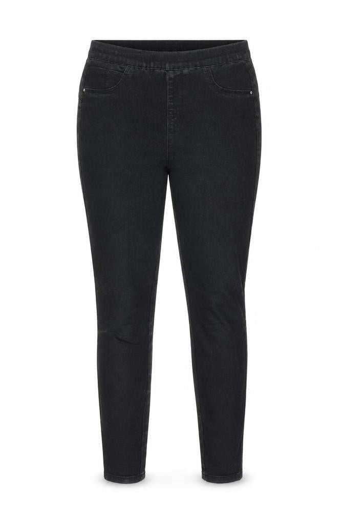 Front view of Denim & Co. women’s grey cotton jegging jeans, size UK 8, regular