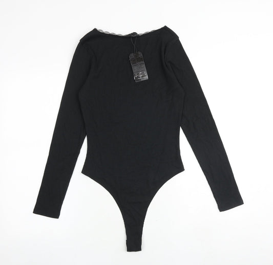 CDI Womens Black Polyester Bodysuit One-Piece Size 12 Snap