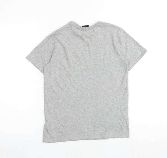 Fortnite Boys Grey 100% Cotton Basic T-Shirt Size M Round Neck Pullover