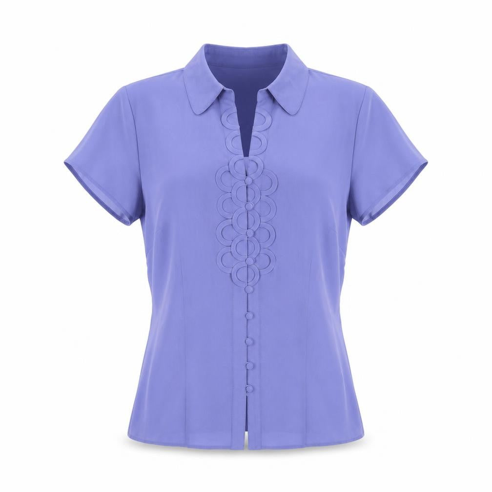 Bonmarché Womens Purple Polyester Basic Button-Up Size 14 Collared