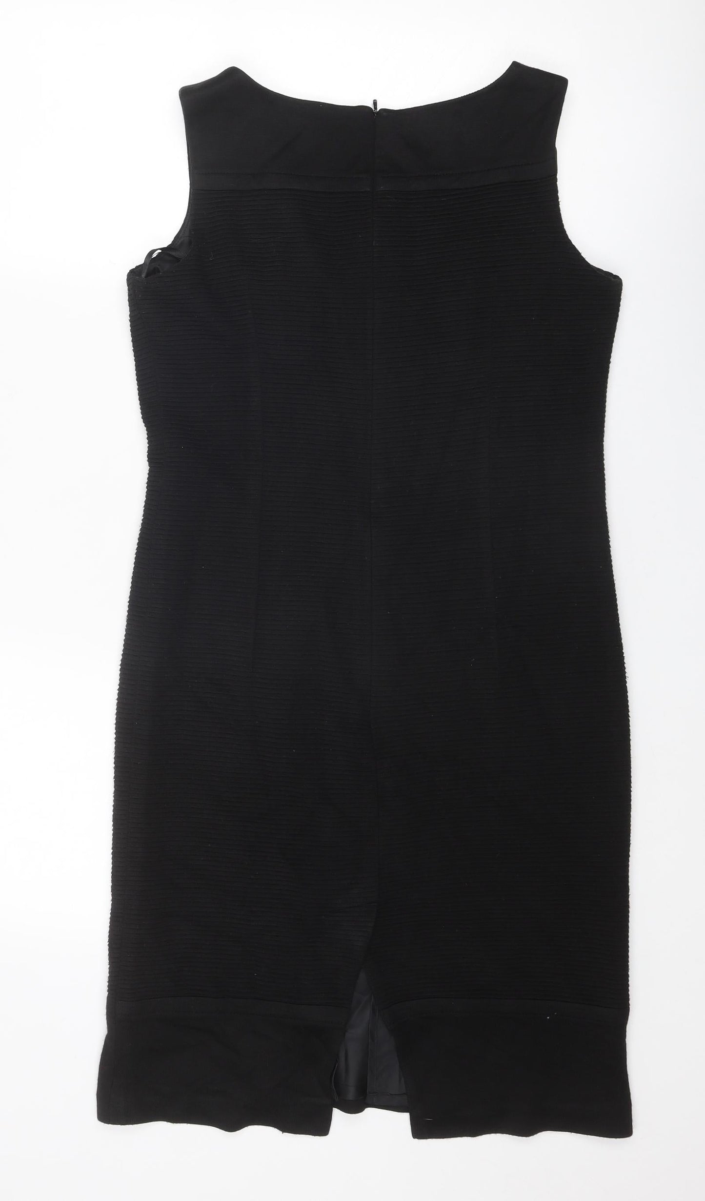 Marks and Spencer Womens Black Acrylic Shift Size 12 Round Neck Zip