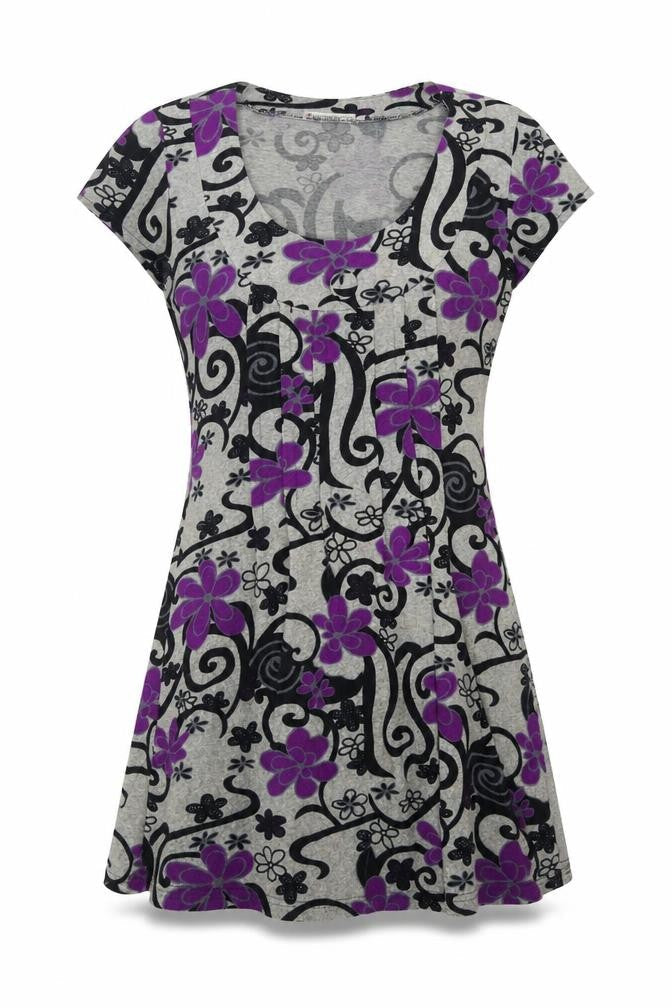Purplish London Womens Multicoloured Floral Polyester A-Line Size S Round Neck Pullover