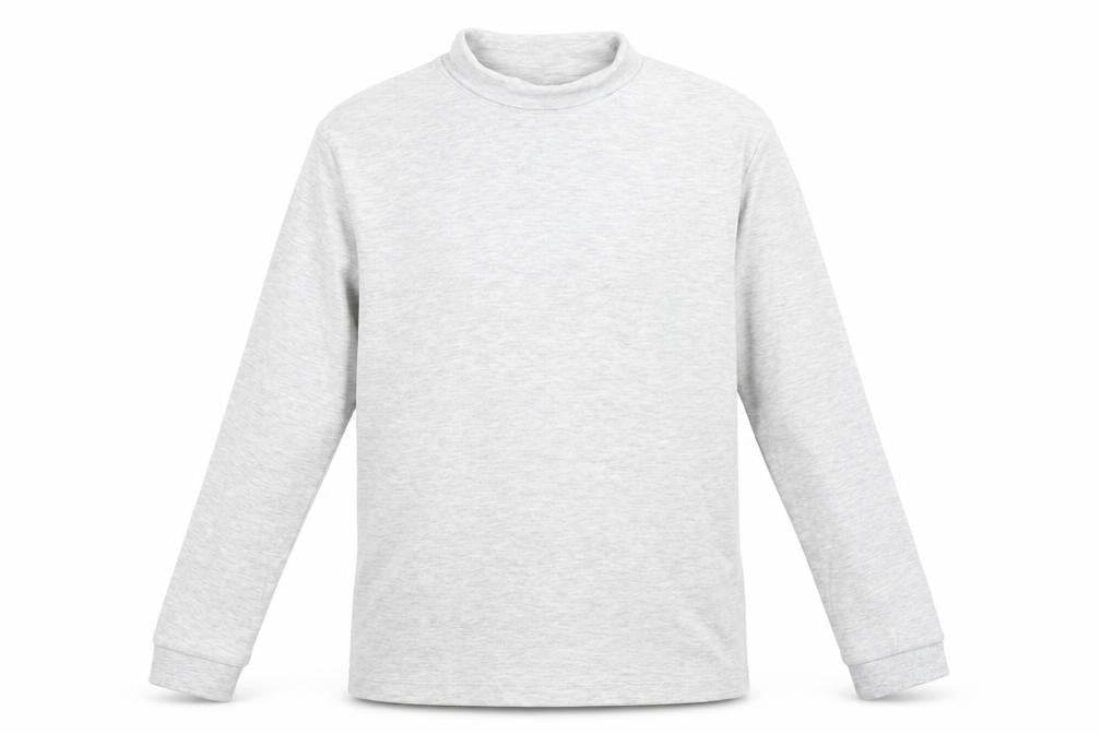 Marks & Spencer Boys Grey Cotton Basic T-Shirt Size 10-11 Years Mock Neck Pullover