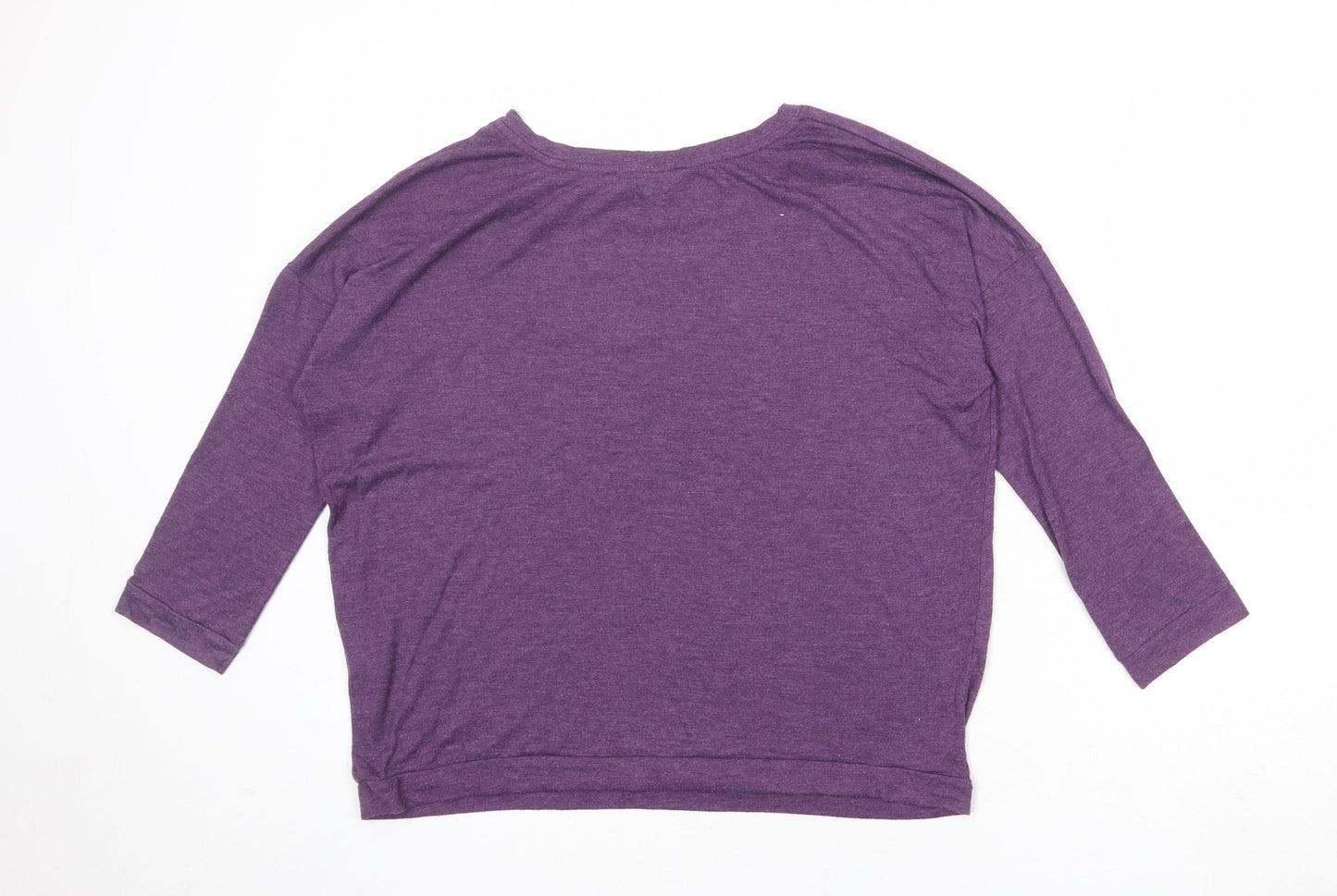 Dorothy Perkins Womens Purple Polyester Basic Blouse Size 12 Round Neck - Heart Print