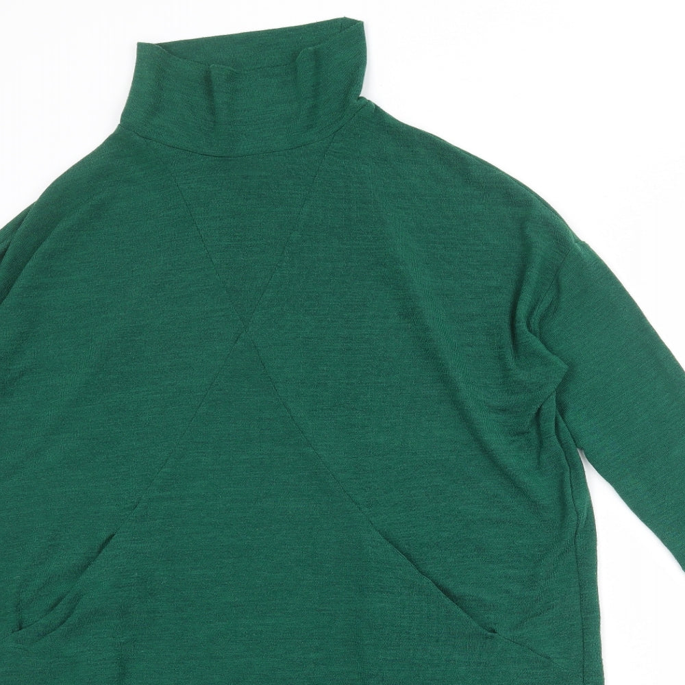 Joy Womens Green Polyester Jumper Dress Size 10 High Neck Pullover