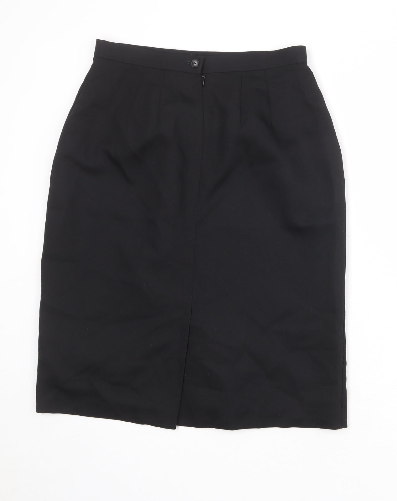 St Michael Womens Black Polyester Straight & Pencil Skirt Size 14 Zip