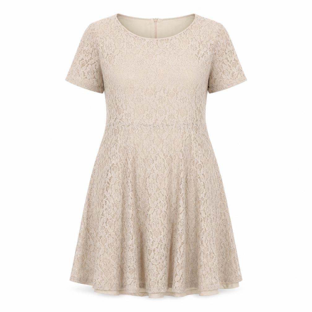 Marks and Spencer Womens Beige Floral Cotton Trapeze & Swing Size 16 Round Neck Zip
