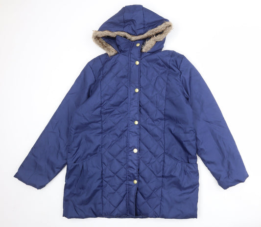 Anne de Lancay Womens Blue Jacket Size M Zip