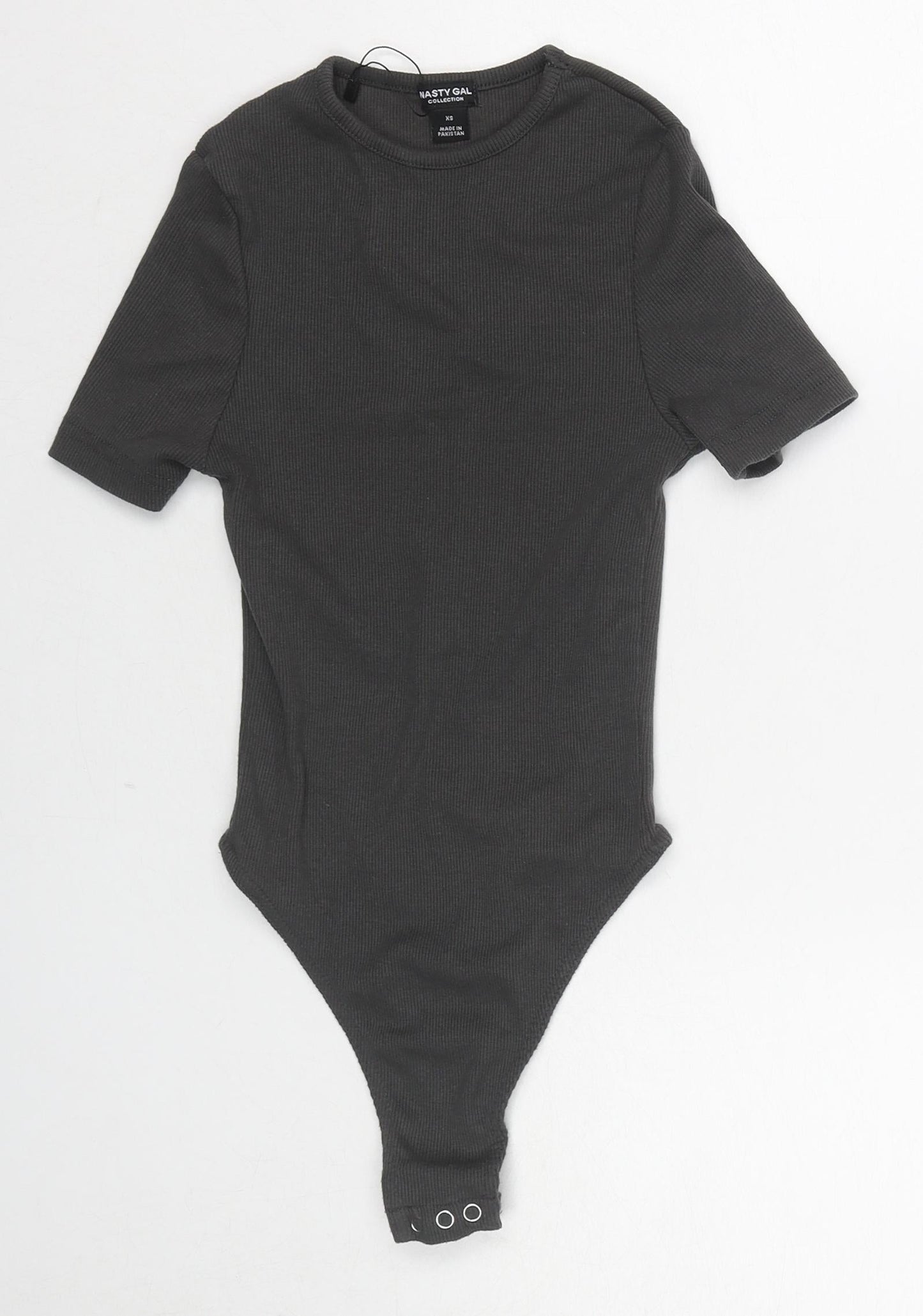 Nasty Gal Womens Grey Cotton Bodysuit One-Piece Size XS Snap