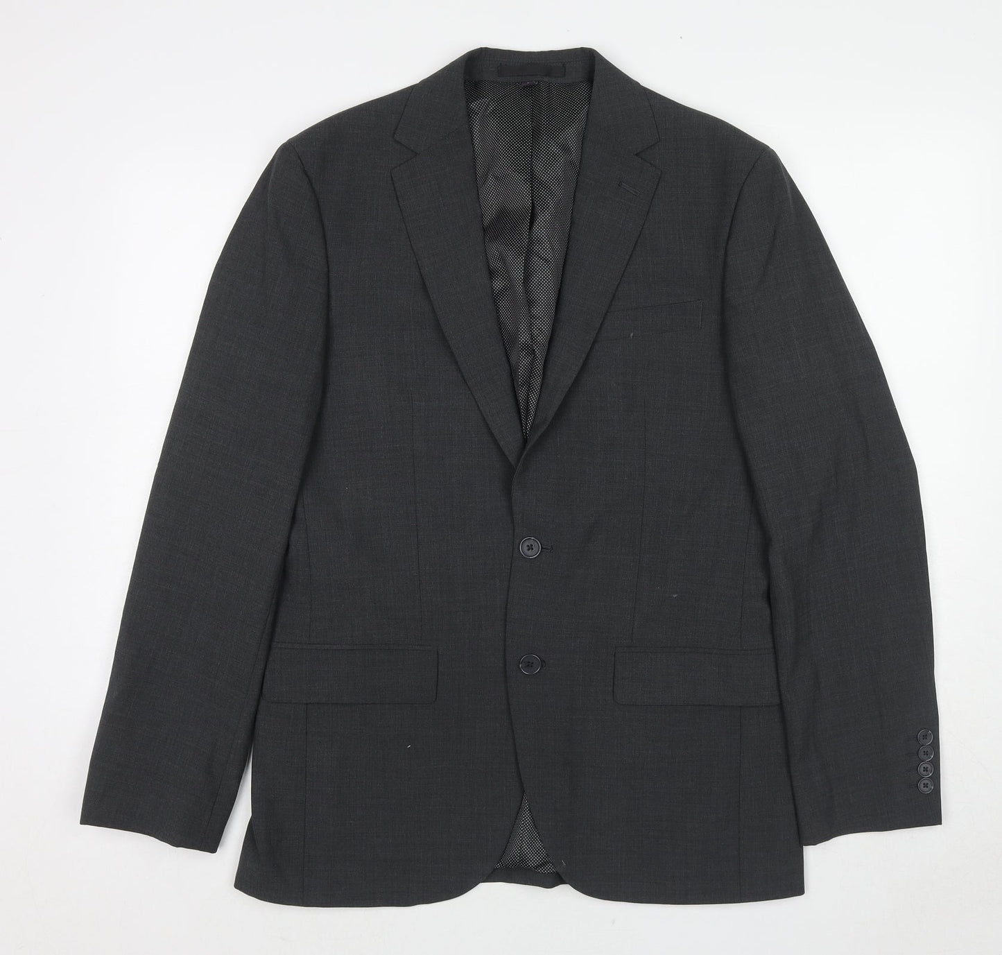Marks and Spencer Mens Grey Polyester Jacket Suit Jacket Size 38 Regular