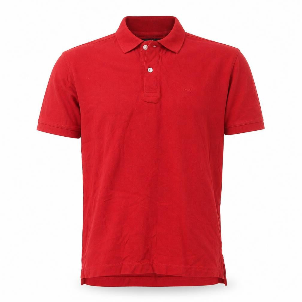 Under Blue Mens Red Cotton Polo Size L Collared Button