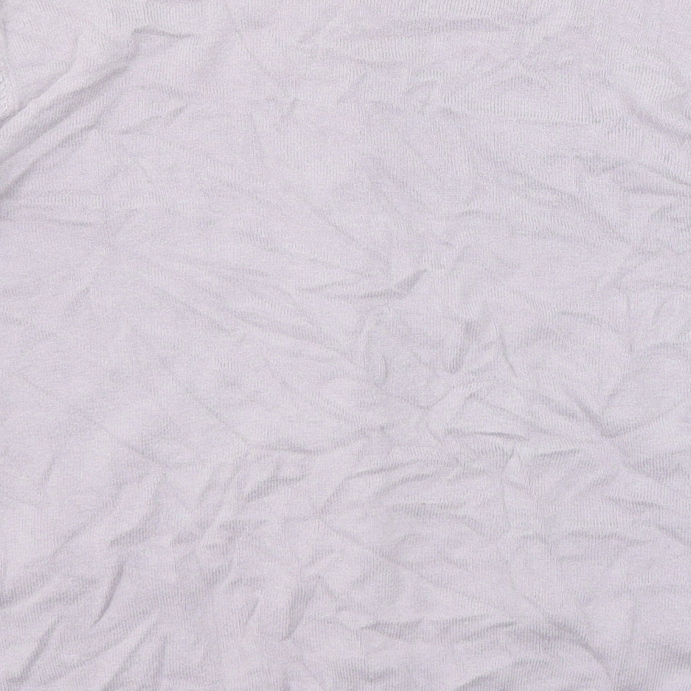 Cotswold Womens Purple Round Neck Cotton Cardigan Jumper Size S - Flower detail