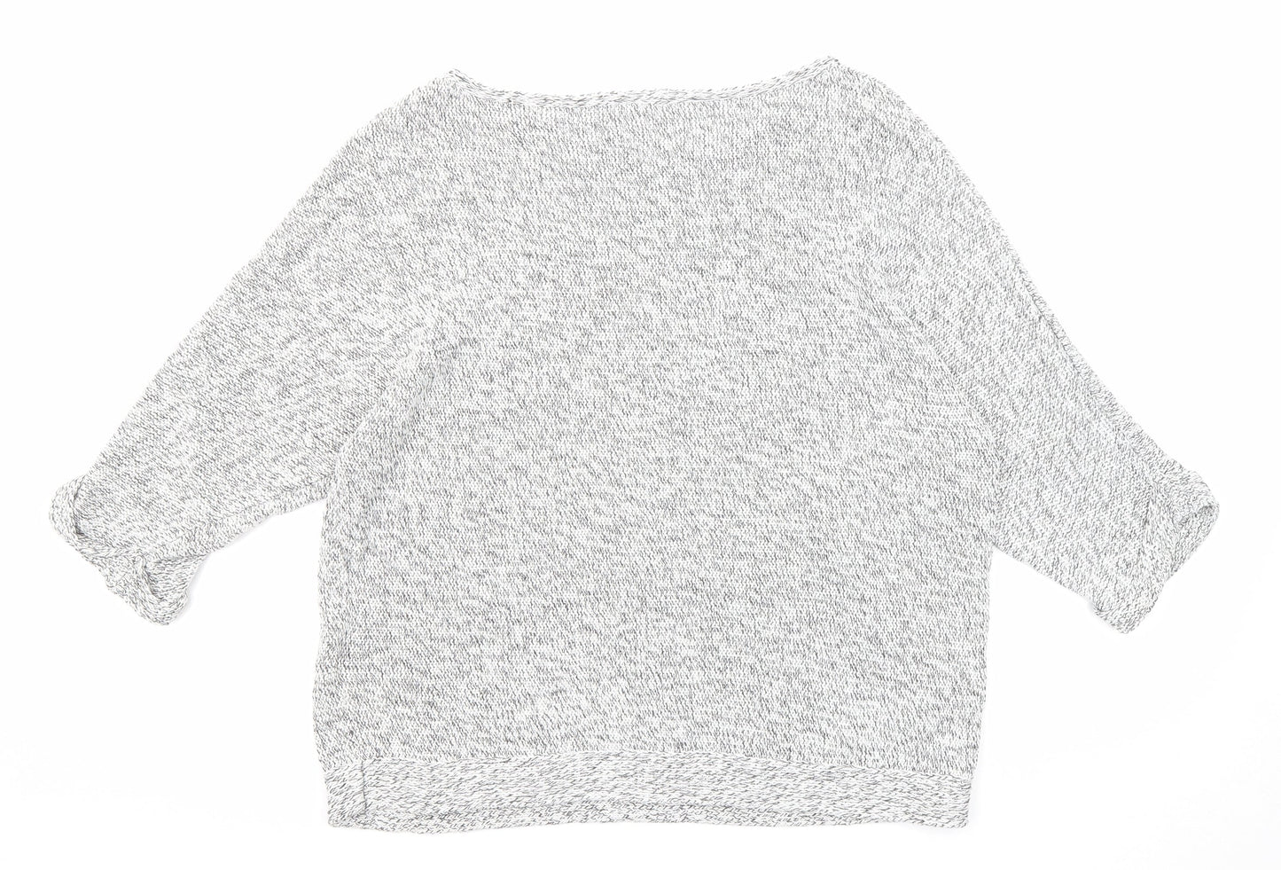 H&M Womens White Round Neck Cotton Pullover Jumper Size S