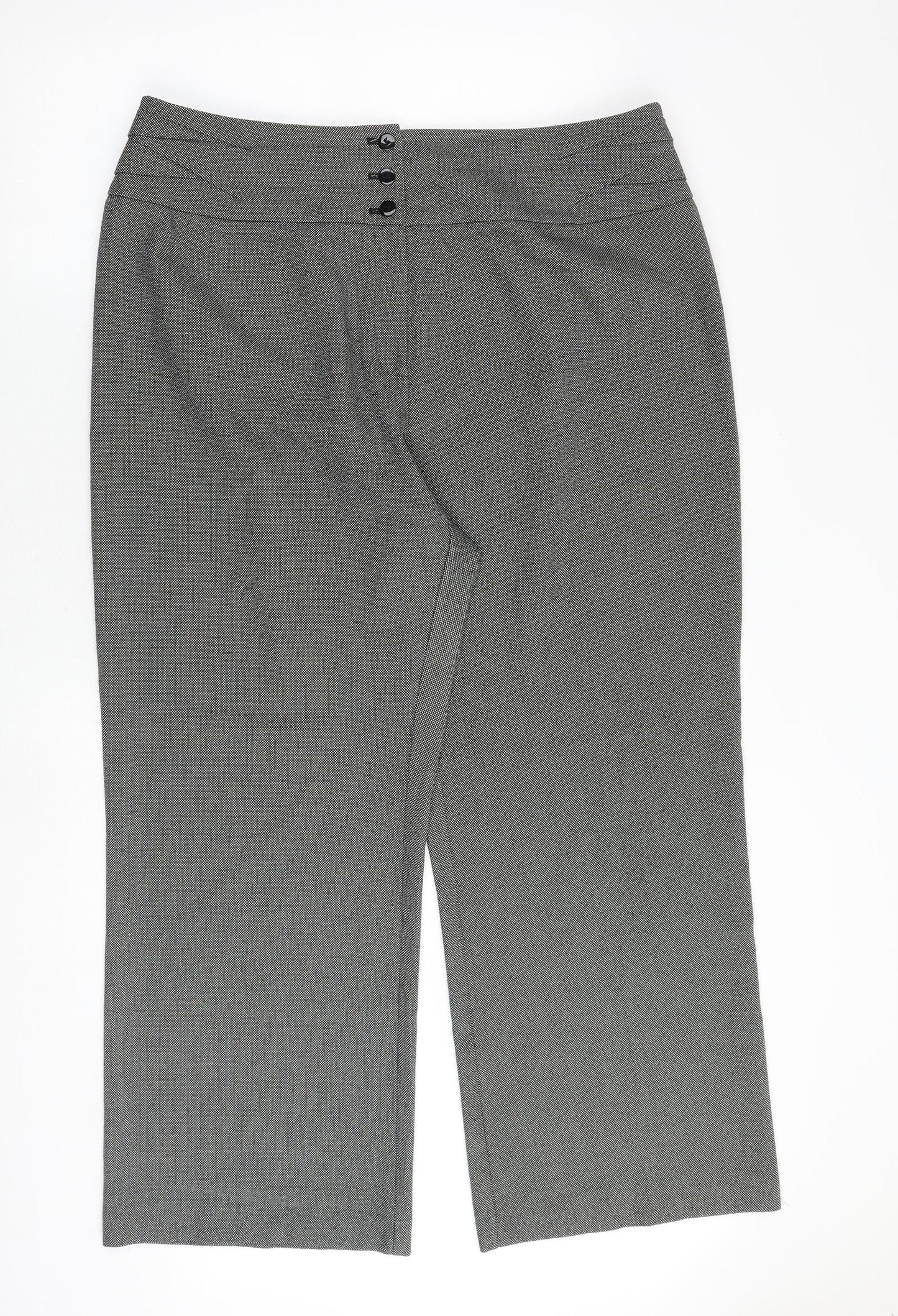 Marks and Spencer Womens Grey Polyester Trousers Size 20 Regular Zip