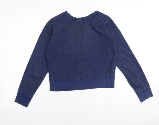 Zara Womens Blue Cotton Pullover Sweatshirt Size S Pullover