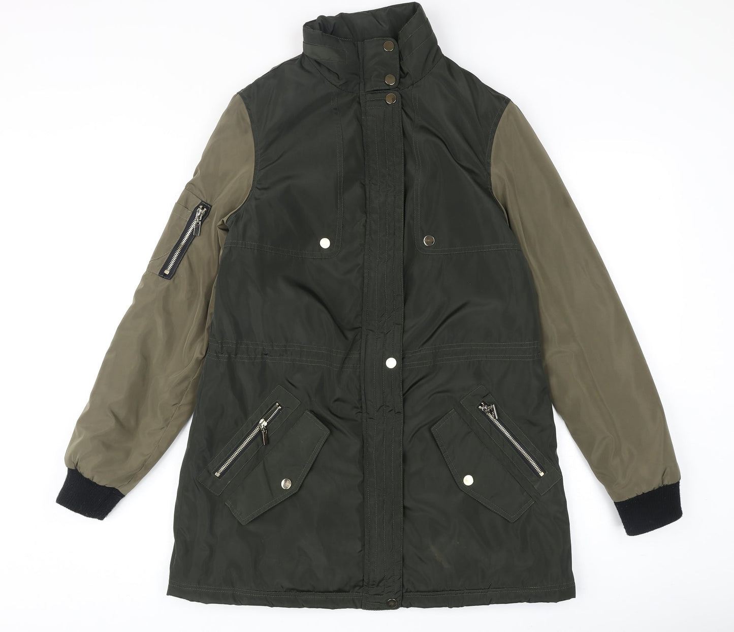 A&G Womens Green Overcoat Coat Size M Zip