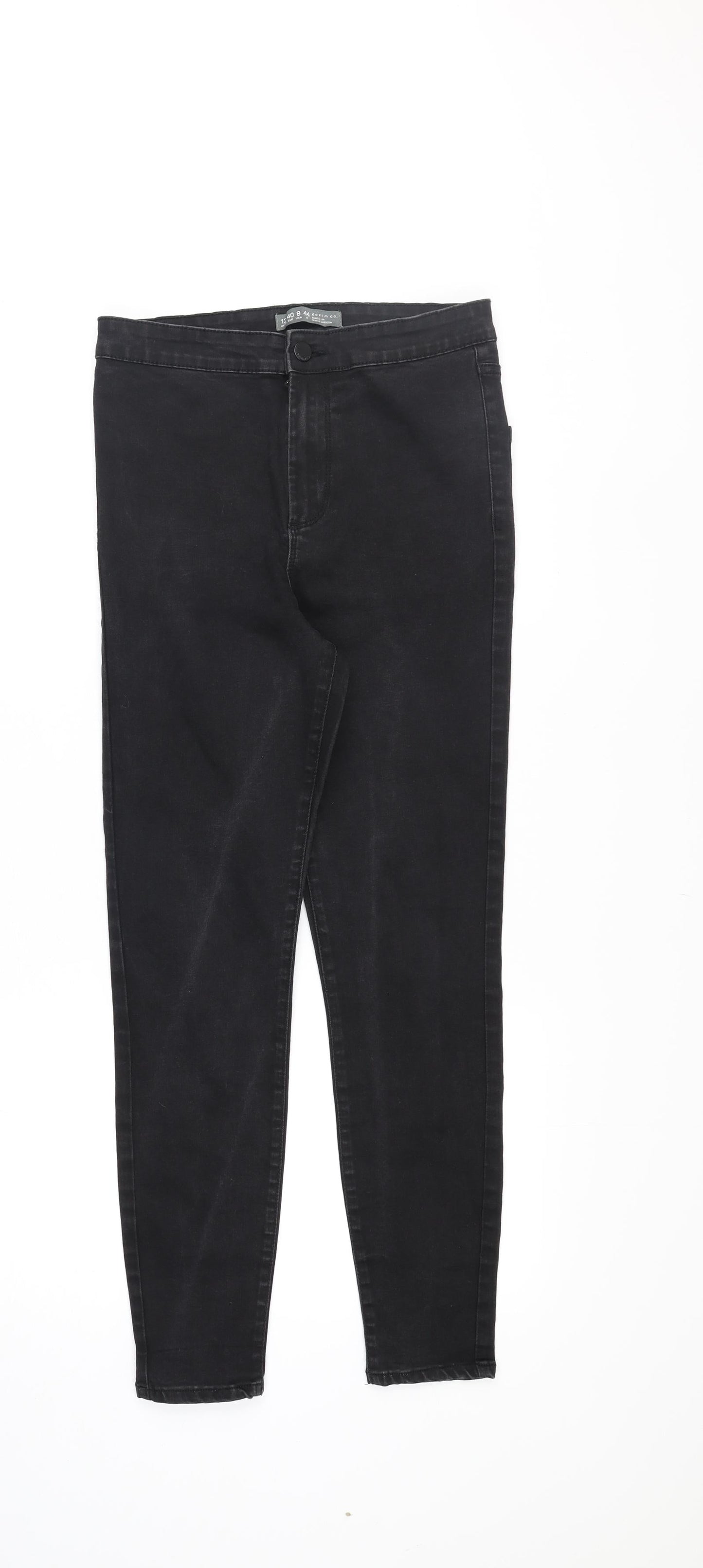 Denim & Co. Womens Black Cotton Skinny Jeans Size 12 Regular Zip