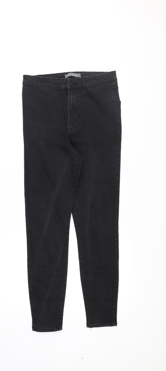 Denim & Co. Womens Black Cotton Skinny Jeans Size 12 Regular Zip