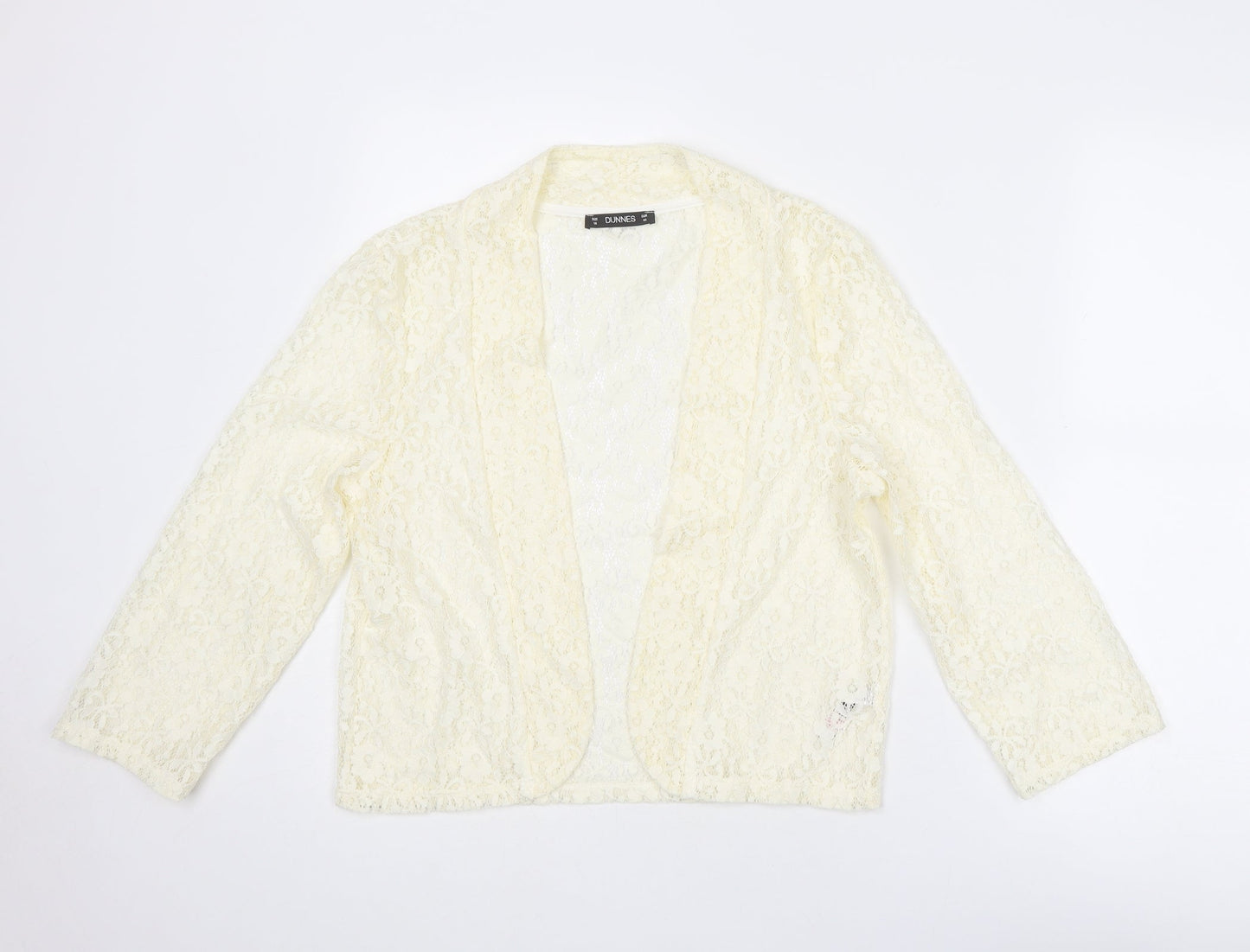 Dunnes Stores Womens Ivory Nylon Kimono Blouse Size 14 V-Neck