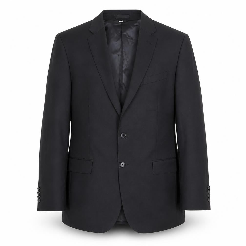 Front view of Autograph men’s black polyester jacket suit jacket, size 42, regular