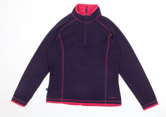 Mountain Life Womens Purple Polyester Pullover Sweatshirt Size 10 Zip