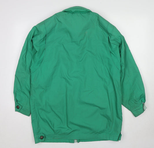 St Michael Womens Green Overcoat Coat Size 14 Zip