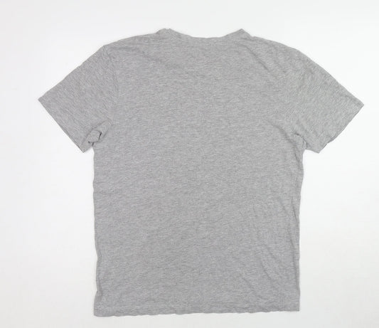 Stranger Things Womens Grey Cotton Basic T-Shirt Size L Round Neck - Hellfire Club