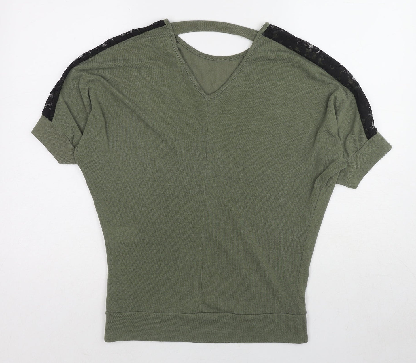 Quiz Womens Green Round Neck Polyester Pullover Jumper Size 10