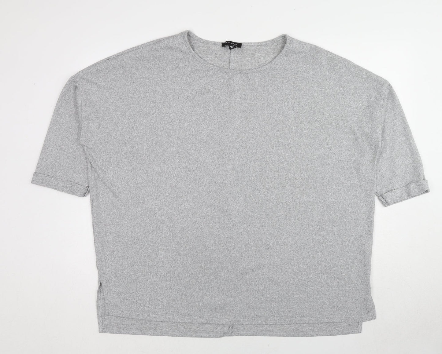 New Look Womens Grey Round Neck Polyester Pullover Jumper Size L
