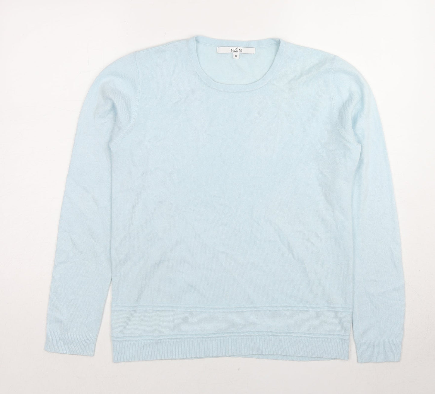 Vida Vi Womens Blue Round Neck Acrylic Pullover Jumper Size M