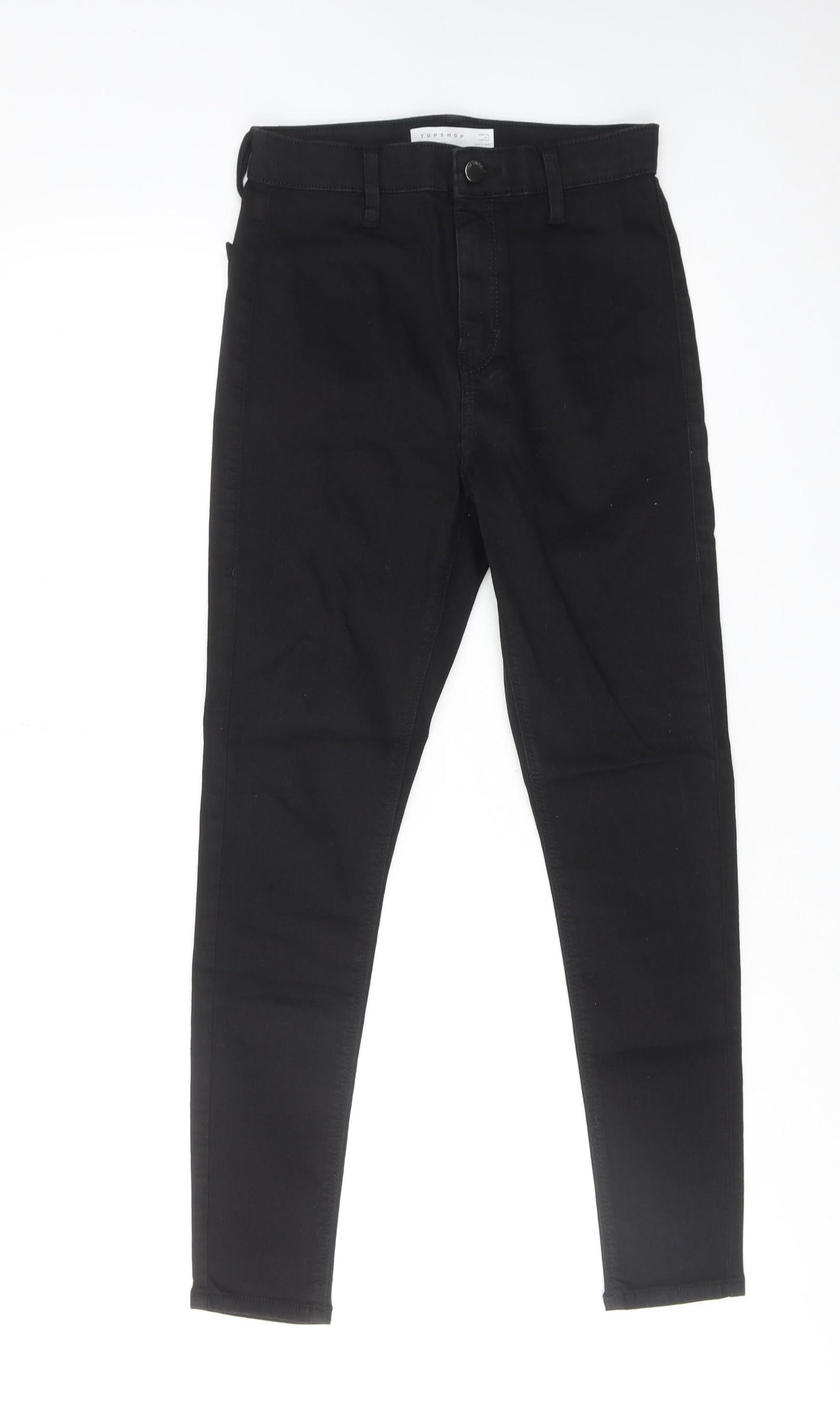 Topshop Womens Black Cotton Skinny Jeans Size 28 in L30 in Regular Zip