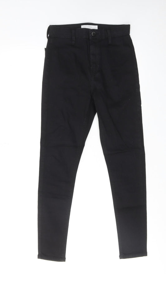 Topshop Womens Black Cotton Skinny Jeans Size 28 in L30 in Regular Zip