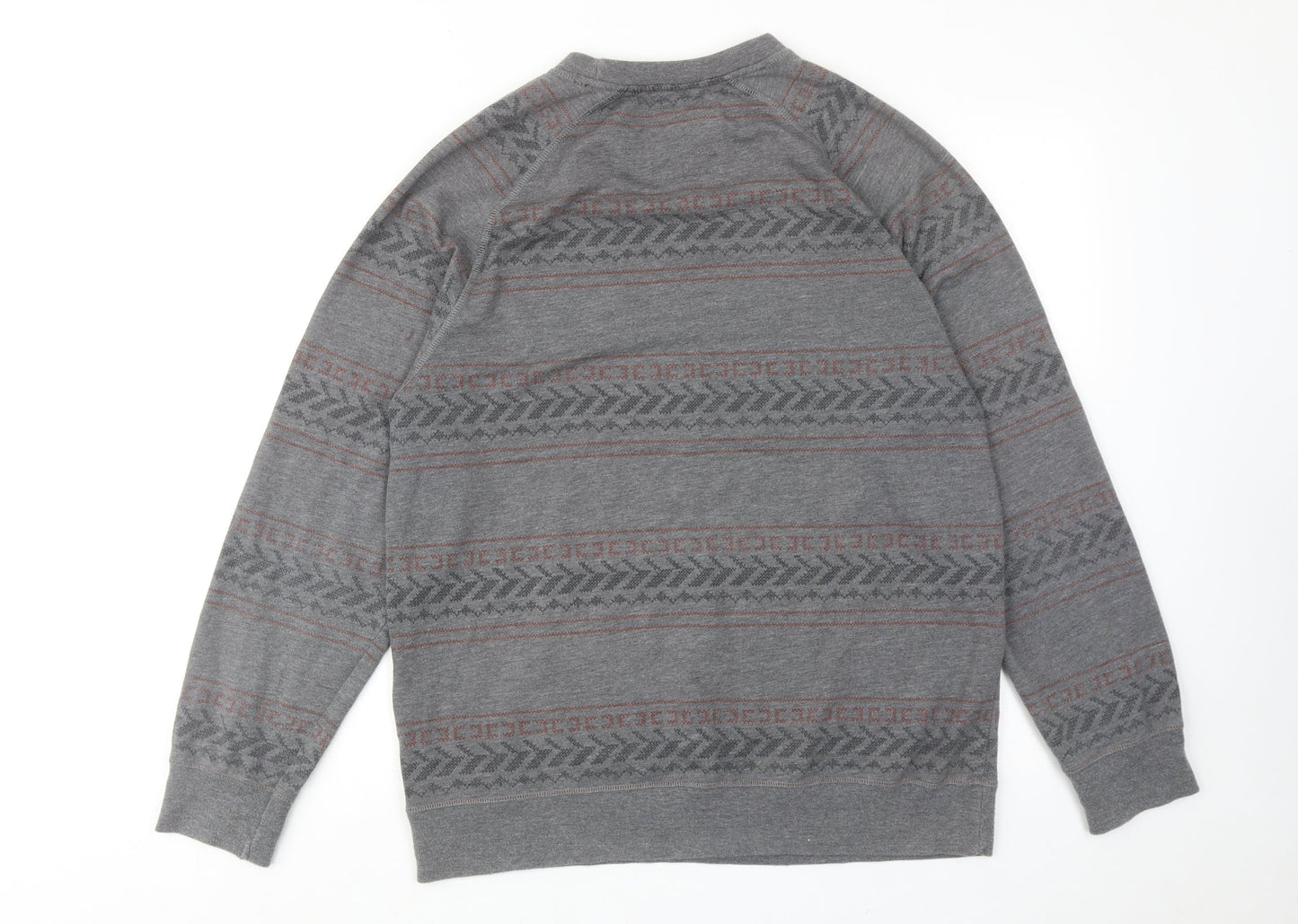 VANS Mens Grey Geometric Cotton Pullover Sweatshirt Size M