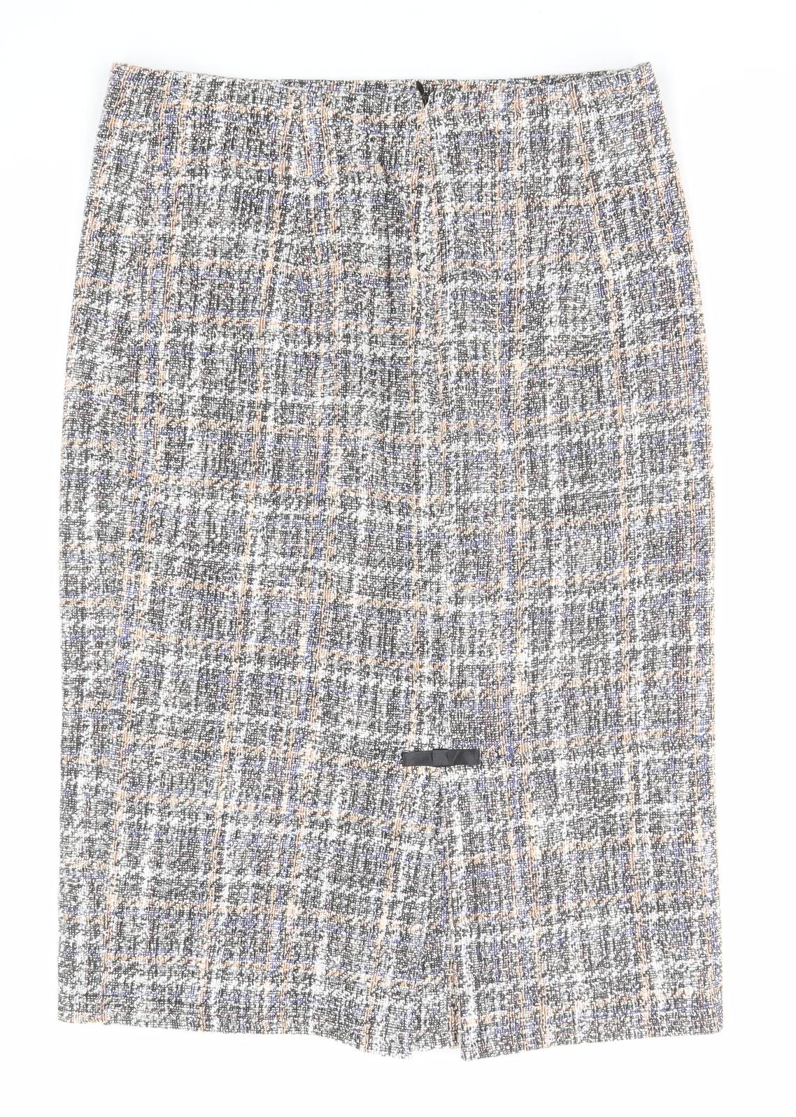 Belle Poque Womens Multicoloured Geometric Polyester A-Line Skirt Size L Zip