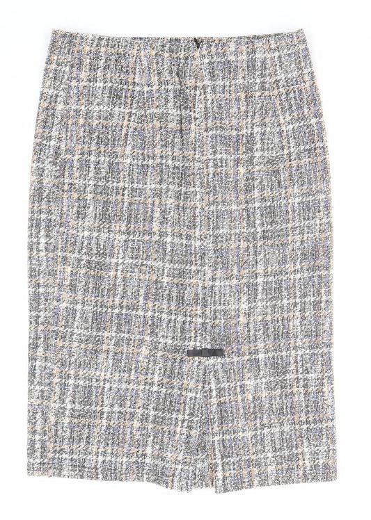 Belle Poque Womens Multicoloured Geometric Polyester A-Line Skirt Size L Zip