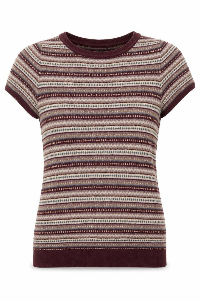 Marks and Spencer Womens Multicoloured Round Neck Geometric Viscose Pullover Jumper Size 8